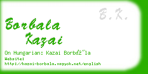 borbala kazai business card